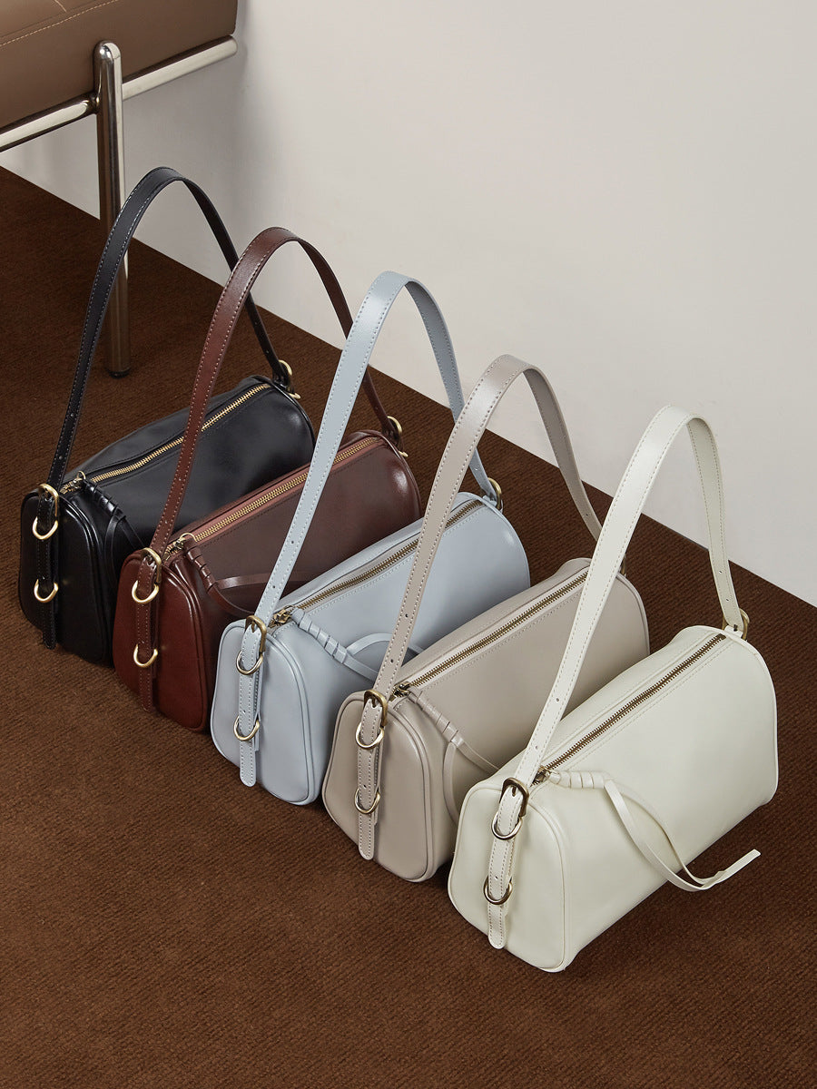 Women's Large Capacity Genuine Leather Pillow Women's Shoulder Bag