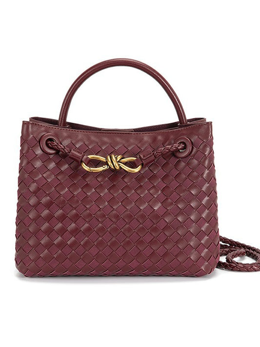 Women's Style Large Woven Metal Cord Fastener Tote Bags