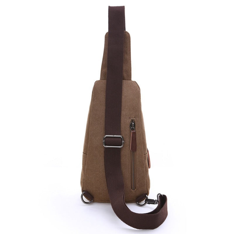 Men's Vintage Wash Canvas Street Leisure Men's Chest Bags