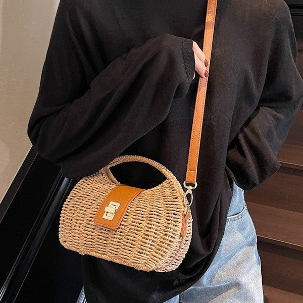 Women's Straw Fashion Knitted Popular Seaside Vacation Bags