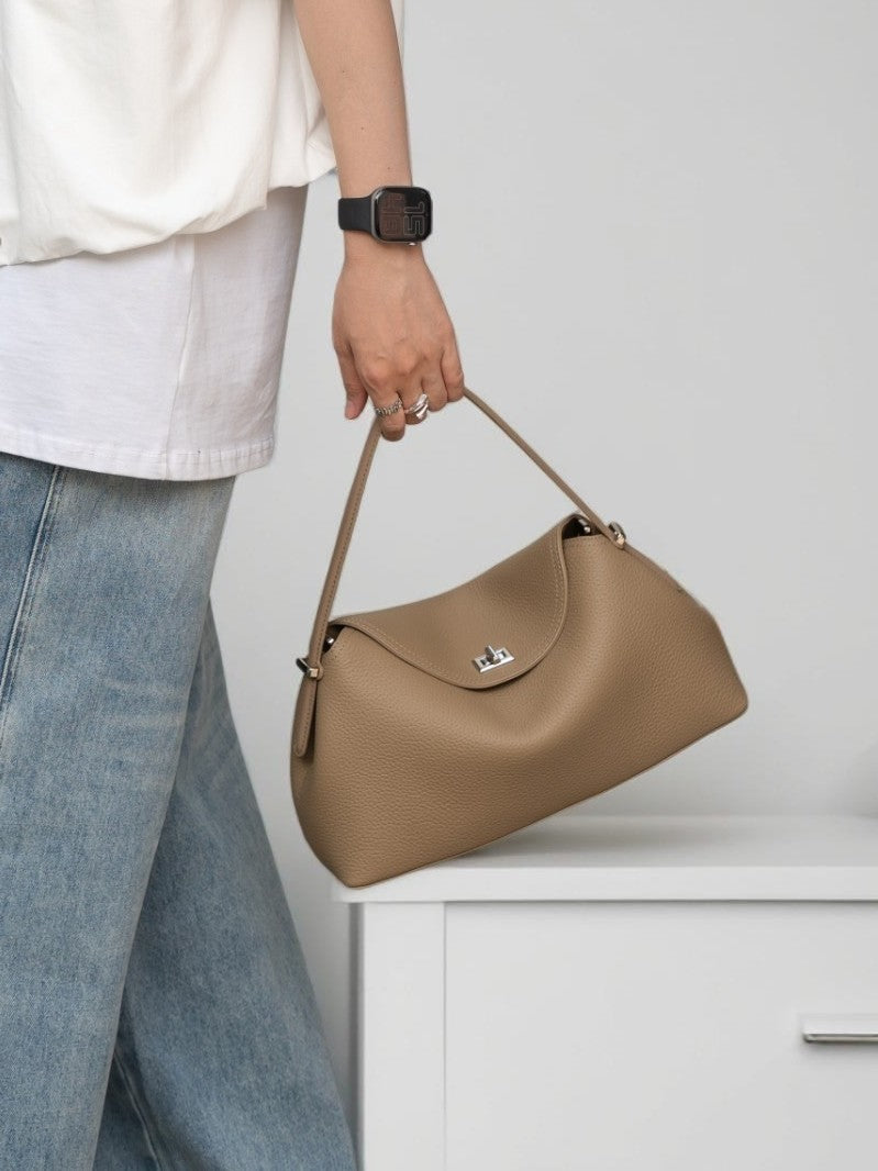 Korean Style Fashion Commuter Hand Large Capacity Soft Women's Leather Bag