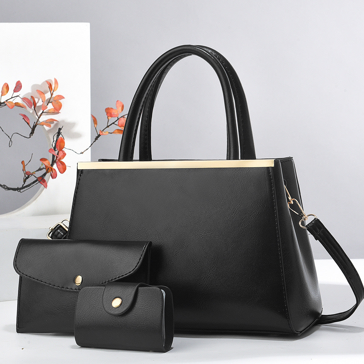 Lady's Material Retro Portable Mix Simple Large Women's Handbag