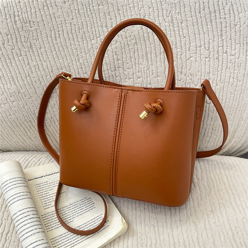 Fashionable High-grade Vintage Knotted Large Capacity Women's Messenger Bag