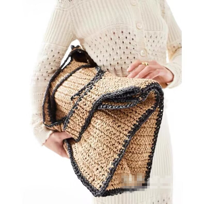 Simple Straw Mori Style Hand-woven Versatile Bags