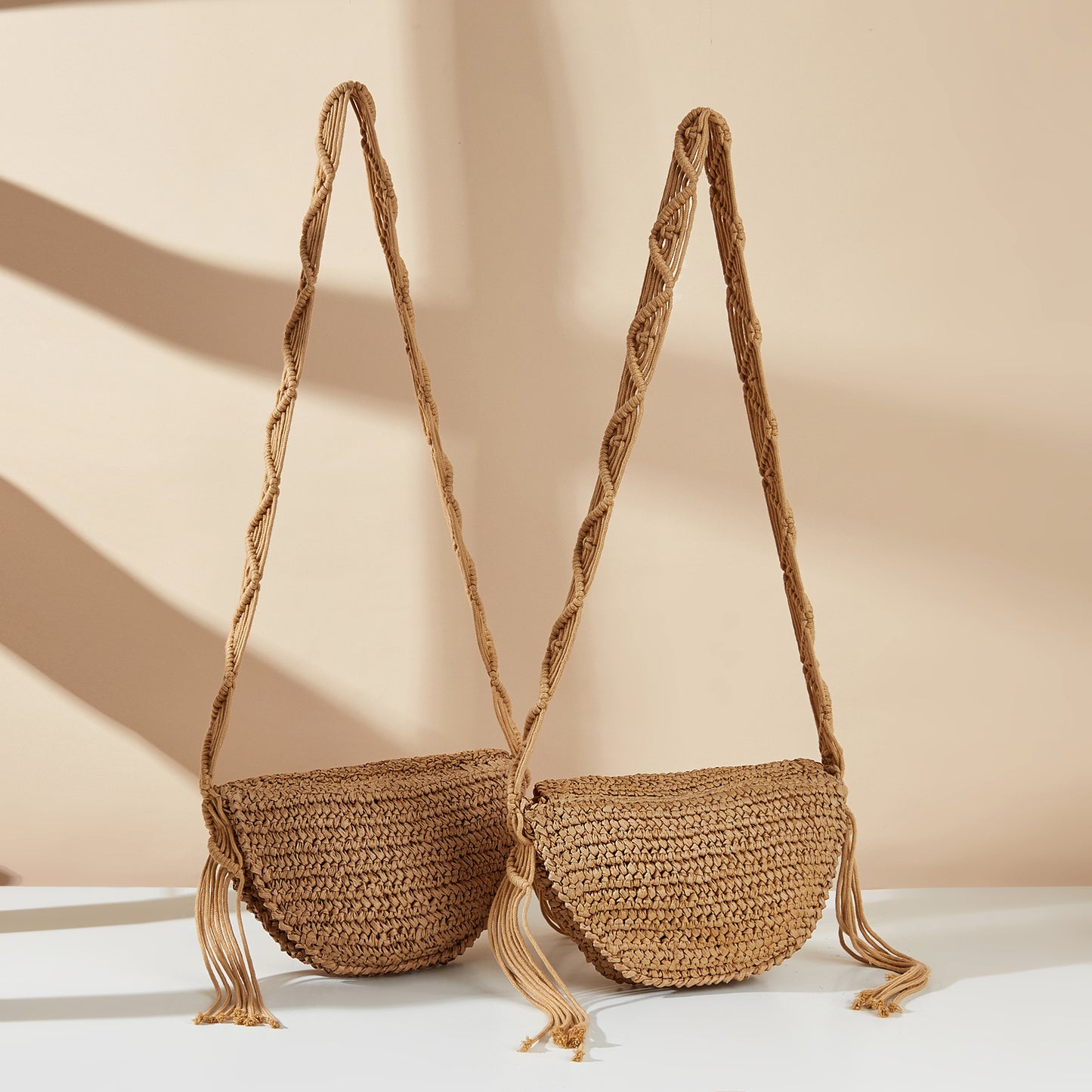 Woven Handmade Flower Brooch Leisure Beach Women's Handbag