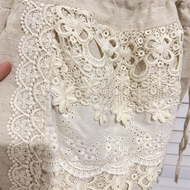 Artistic Cotton Linen Adjustable Cloth Lazy Lace Women's Shoulder Bag