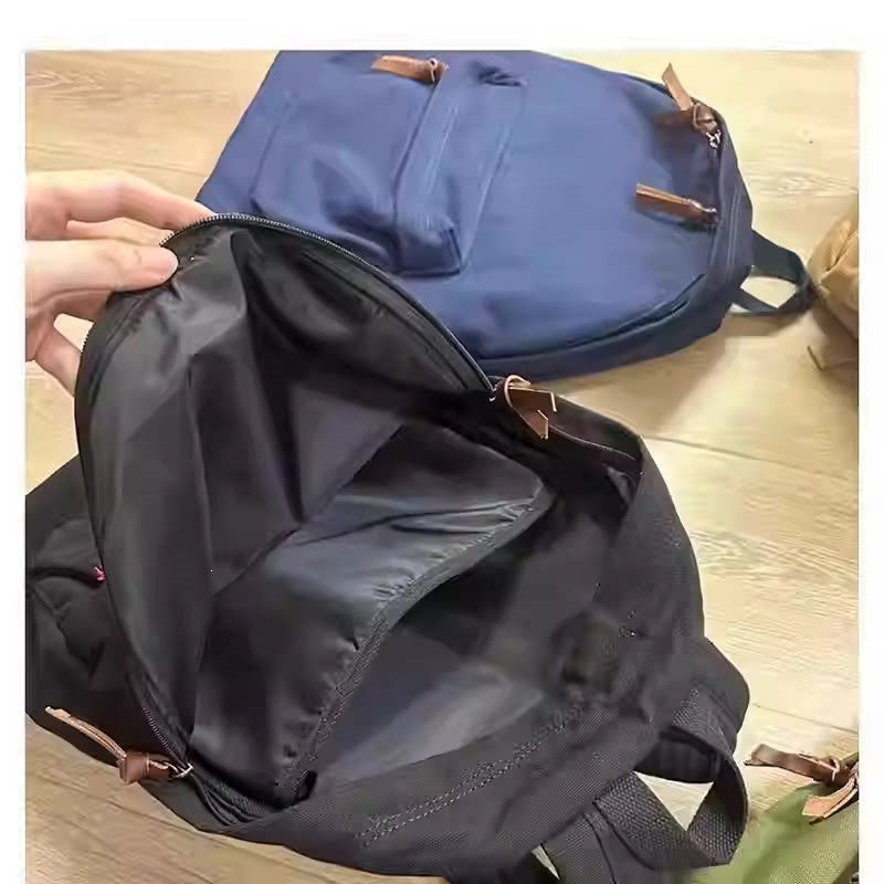 Men's Style Simple Retro Canvas Khaki Average Size Navy Leisure Backpack