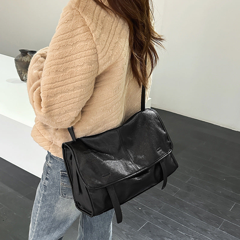 Women's Luxury Plant Kneading Leather Large Capacity Loose Feeling Single Bags