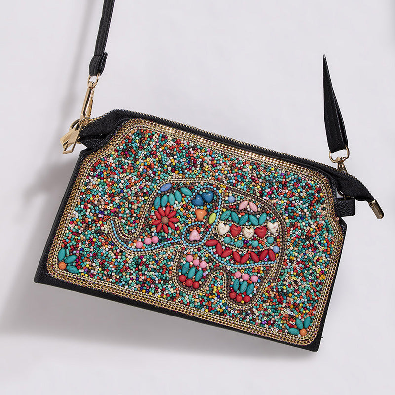 Women's Bohemian Style Bead Shell Flower Trip Bags