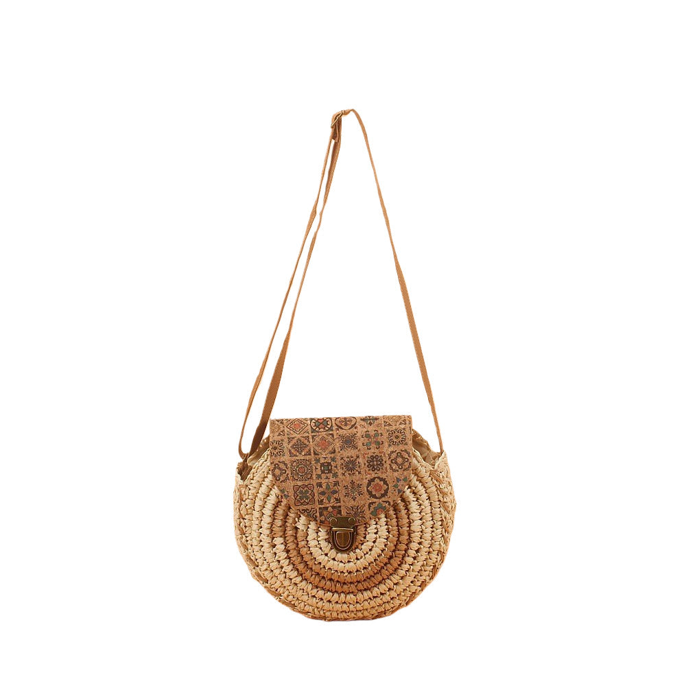 Slouchy Classy Straw Woven Mobile Pastoral Women's Messenger Bag