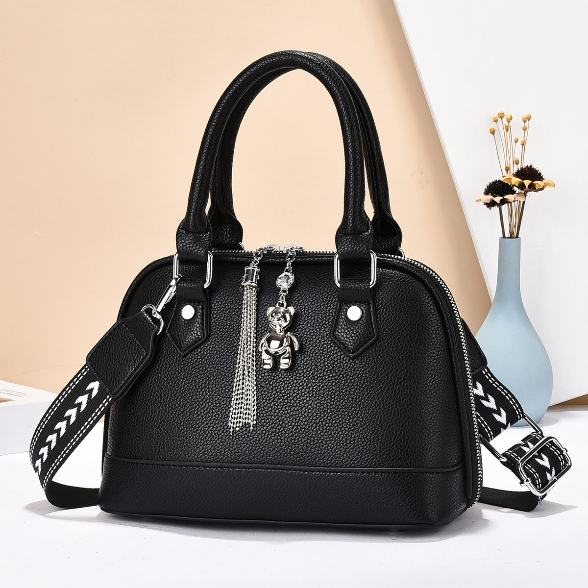 Women's Plaid Stitching Macaron Simple Elegant Fashion Women's Messenger Bag