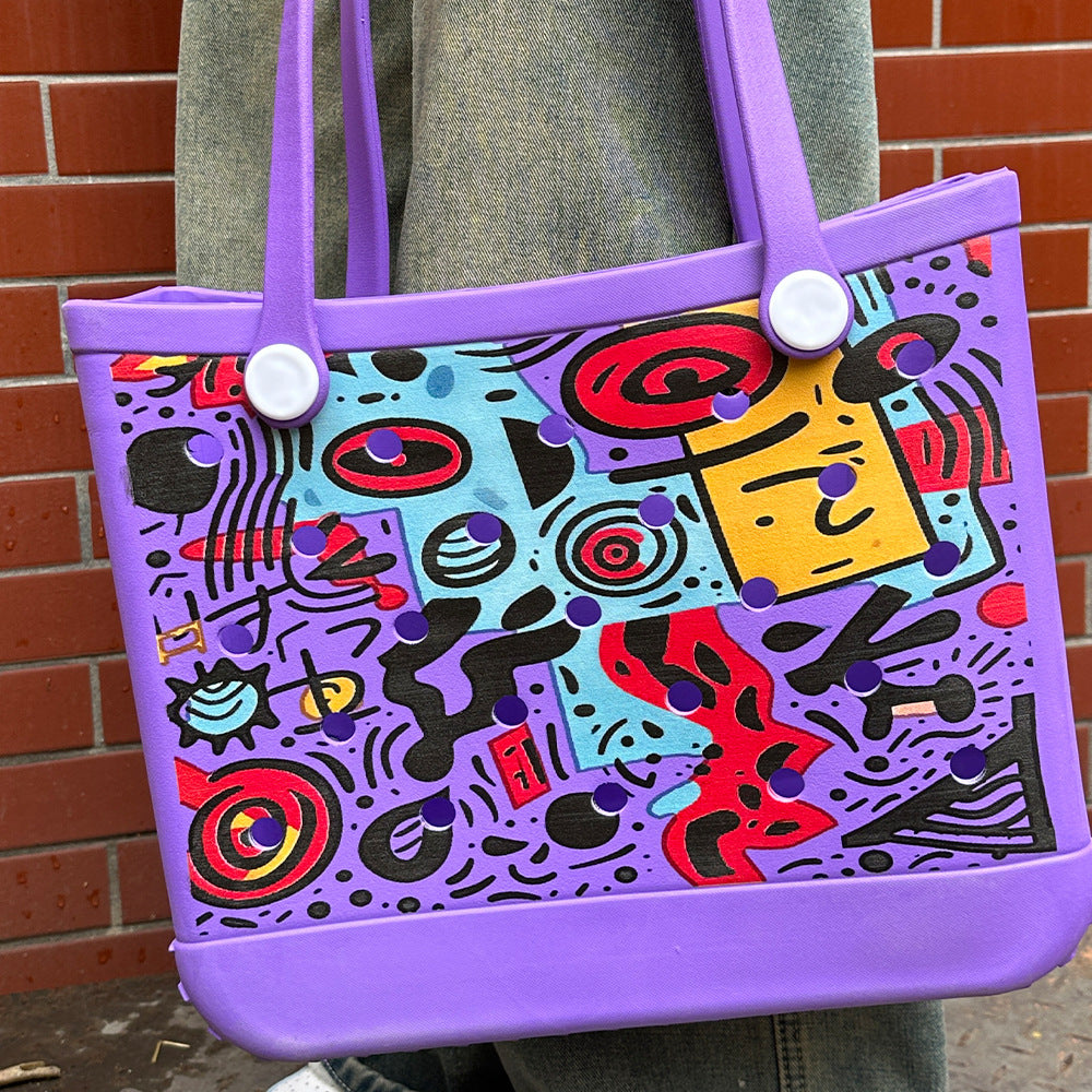 Hole Printed Iti Large Capacity Storage Tote Bag