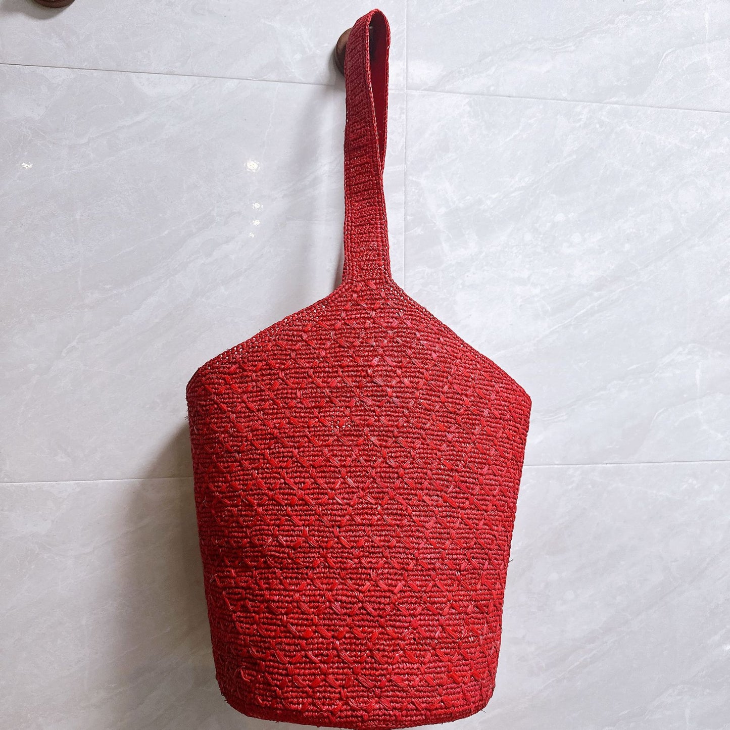 Women's Style Hand Crocheting Raffia Leisure Vacation Large Capacity Crocheted Women's Messenger Bag