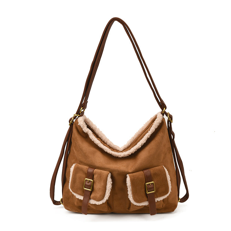 Furry Korean Fashion Winter Plush High-grade College Student Schoolbag