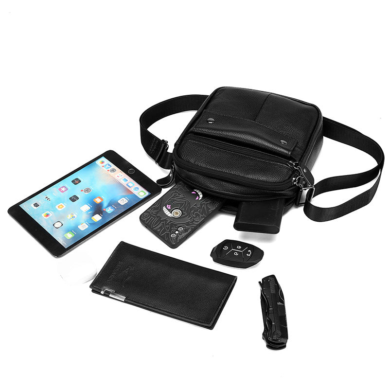 Men's Leather First Layer Cowhide Soft Men's Shoulder Bag