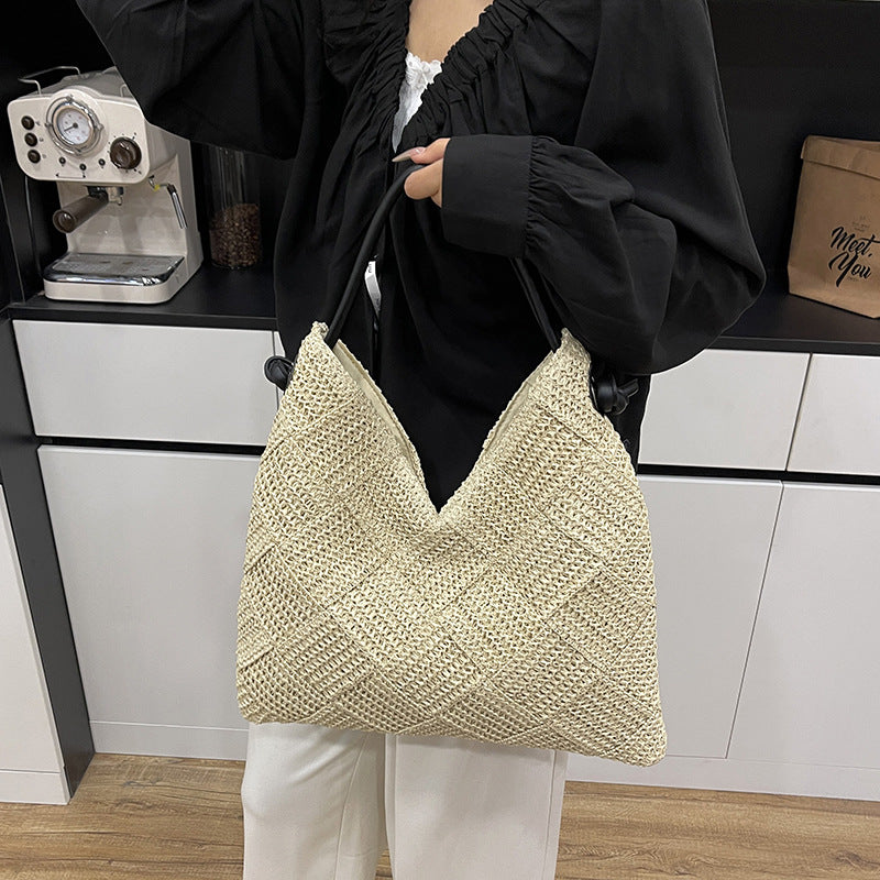 Women's Straw Hand-woven Idle Style Portable Seaside Holiday Fashion Women's Shoulder Bag