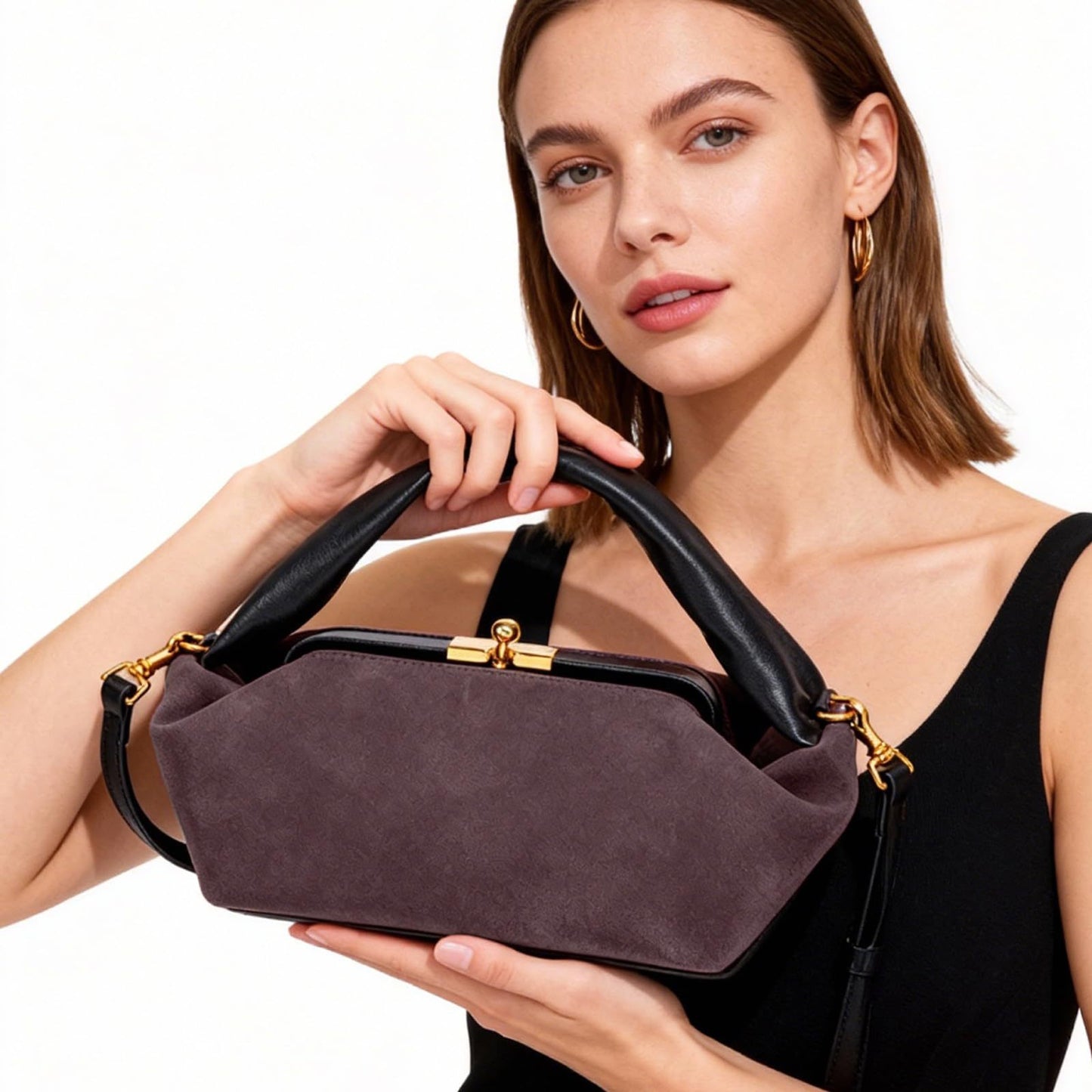 Women's Style Portable Frosted Suede Comfortable Purplish Women's Messenger Bag