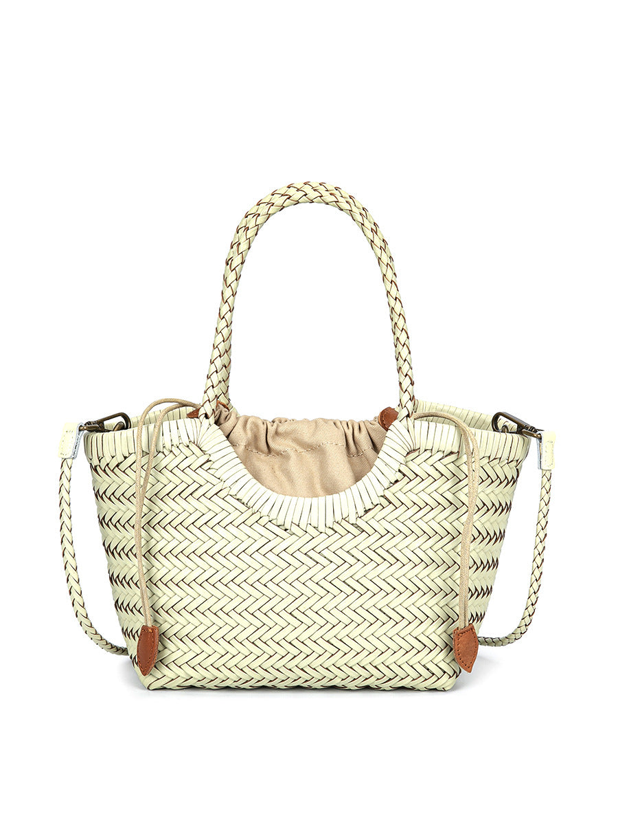 Women's Woven Vegetable Basket Vintage Leather Vacation Women's Messenger Bag
