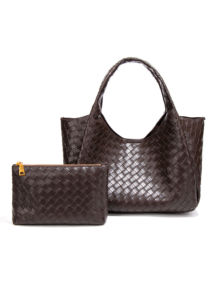 Women's Embossed Woven Fashion Large Capacity Commuter Bags