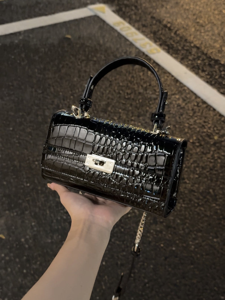 Women's Korean Style French Stick Alligator Print Summer Small Square Bag