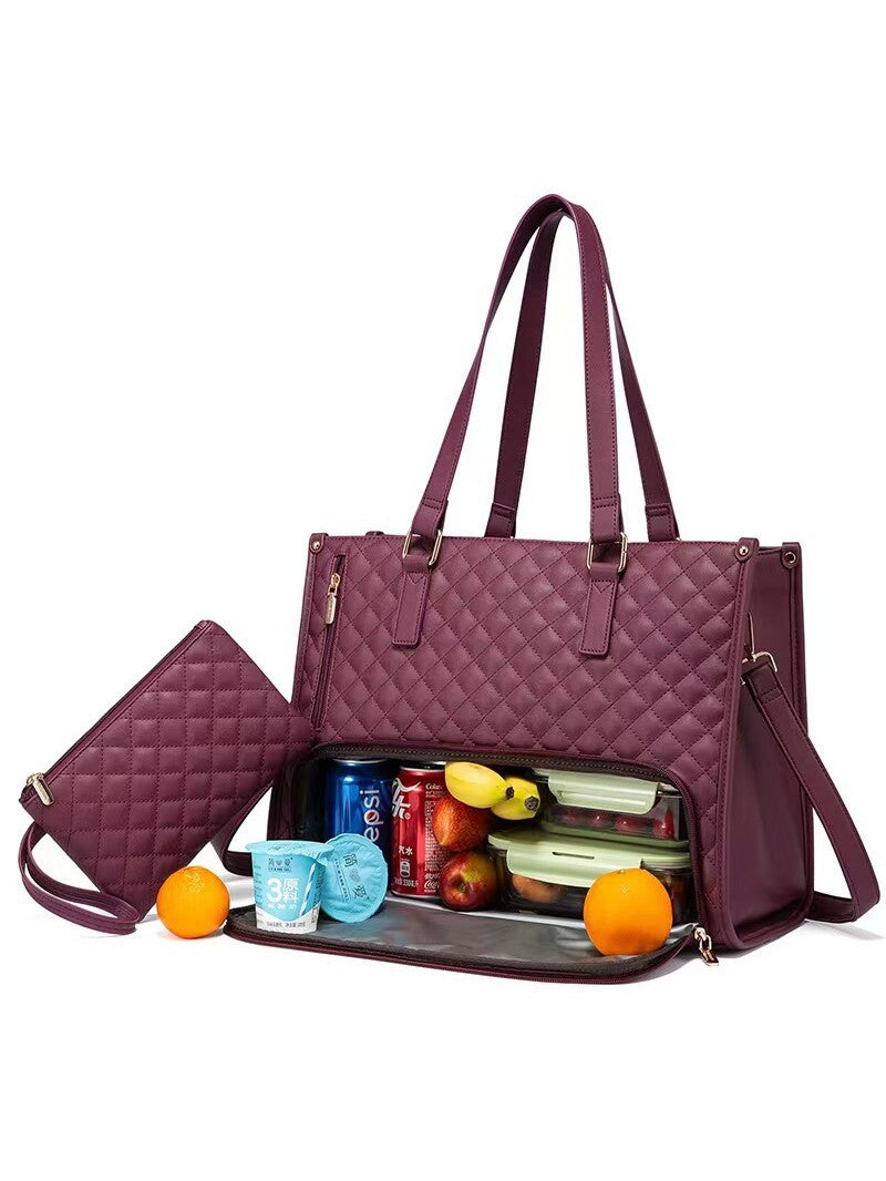 Women's Rhombus Insulation Large Capacity Commuter Lunch Box Women's Messenger Bag