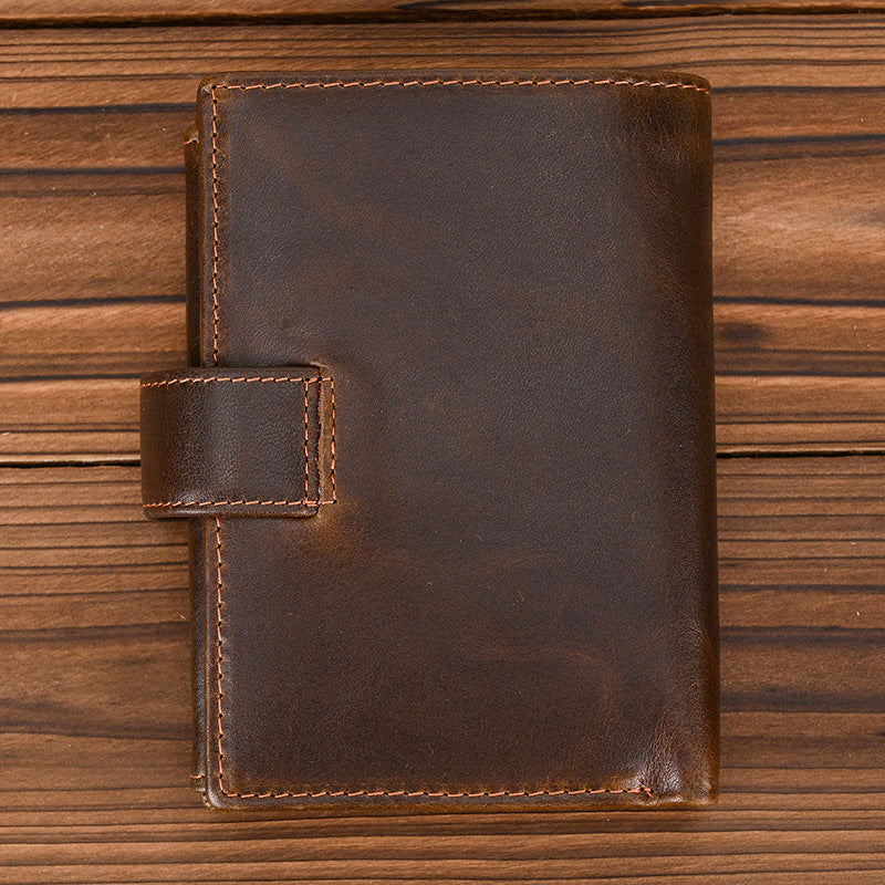 Women's & Men's First Layer Cow Two Fold Three Multi Slots Men's Wallet