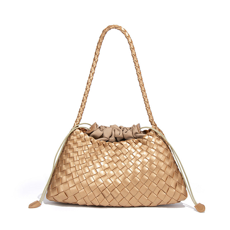 Women's Urban Simple Retro Solid Color Vegetable Basket Mother Underarm Women's Handbag