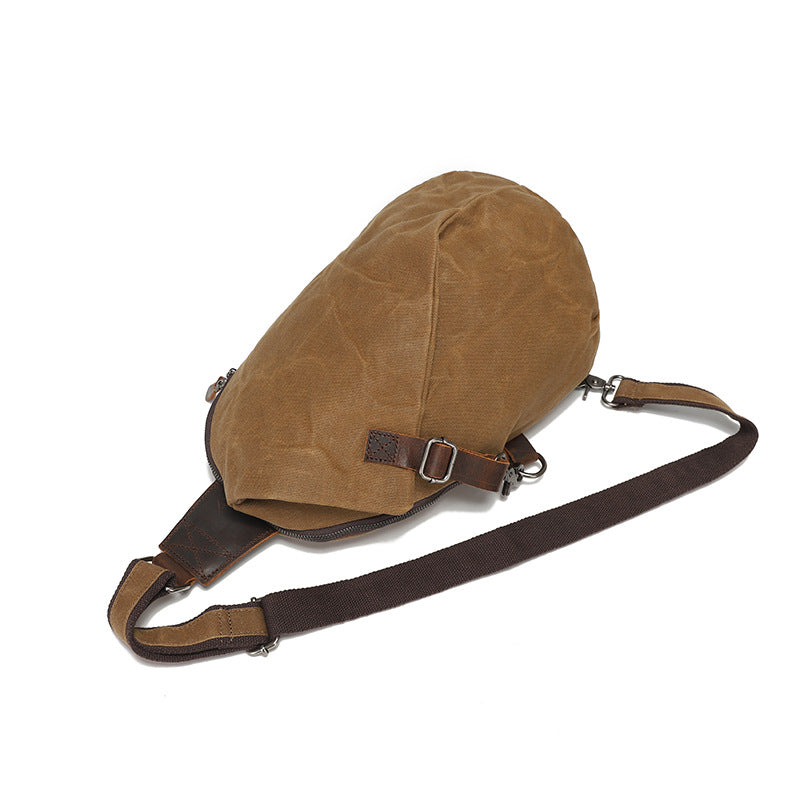 Men's Oil Wax Canvas First Layer Cowhide Men's Bags