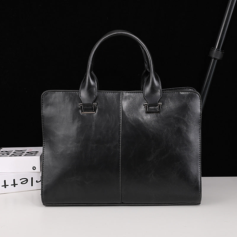 Men's Leather Large Capacity Business Inch Computer Bags