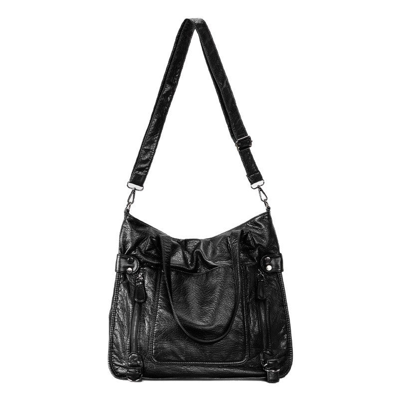 Women's Retro Soft Leather Waste Soil Wind Large Capacity Women's Shoulder Bag