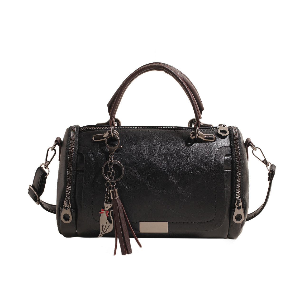 Women's Fashion Retro Large Capacity Soft Leather Boston Women's Shoulder Bag