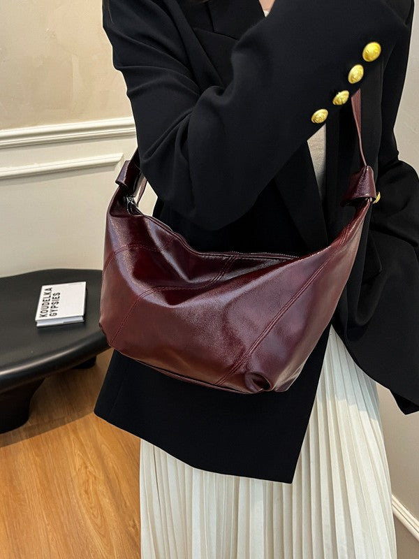 Women's Idle Style Soft Leather Oil Wax Dumpling Retro Large Capacity Women's Messenger Bag