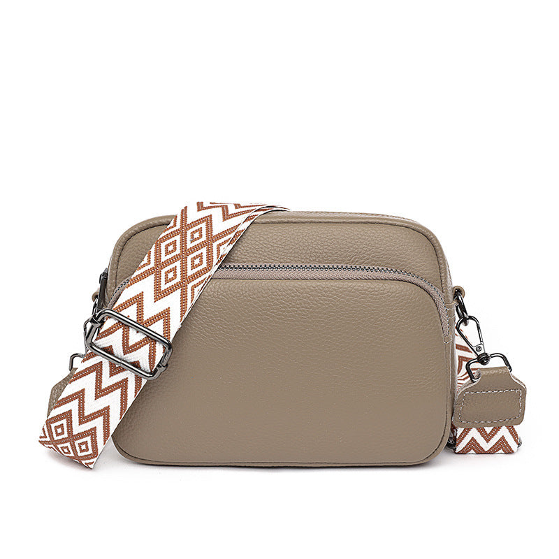 Women's Solid Color Lychee Pattern Simple Shoulder Bags