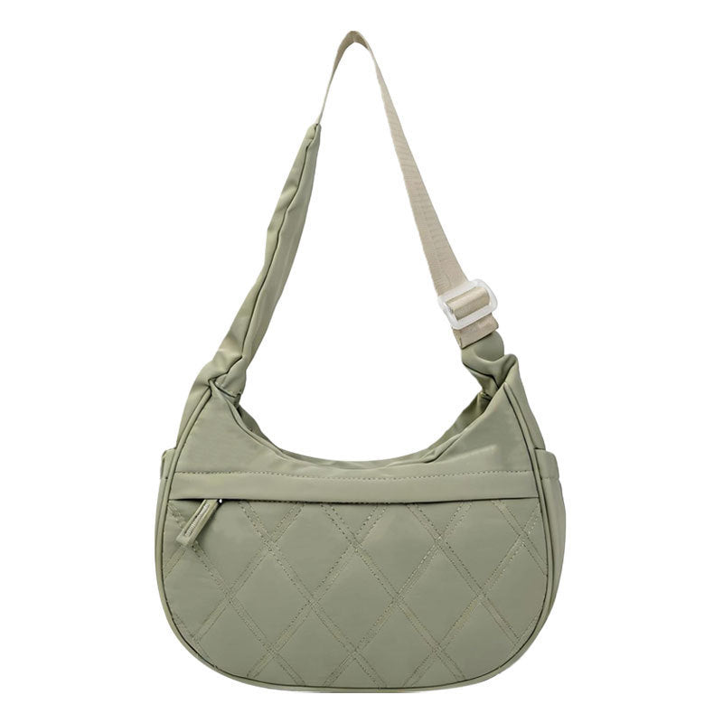 Women's Retro Rhombus Sewing Leisure Commute Niche Women's Shoulder Bag