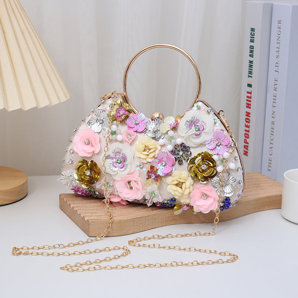 Women's Cheongsam Banquet Clothes Flower Sequin Temperamental Handbags