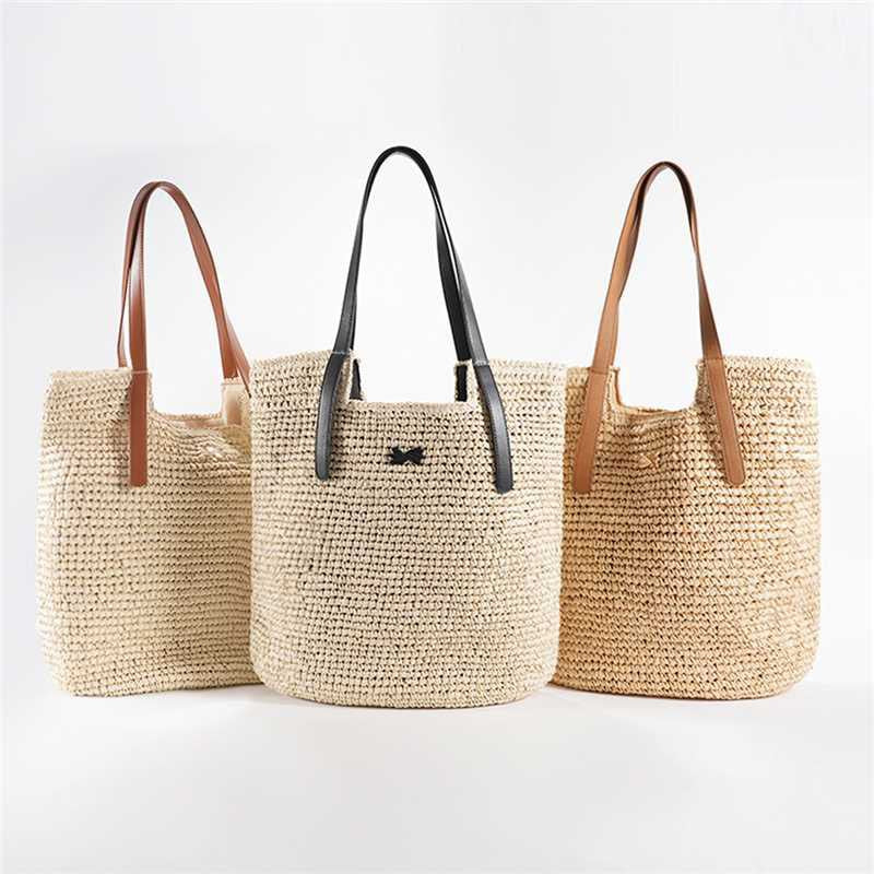 Women's French Simplicity Hand-woven Seaside Vacation Large Capacity Bags
