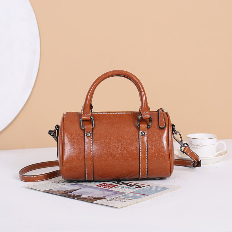Women's Leather For Oil Wax Cowhide Trendy High-grade Bags