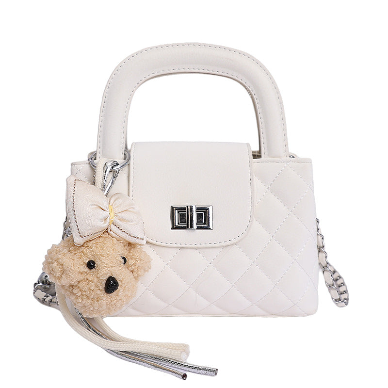 Women's Style Rhombus Chain Textured Portable Fashion Small Square Bag