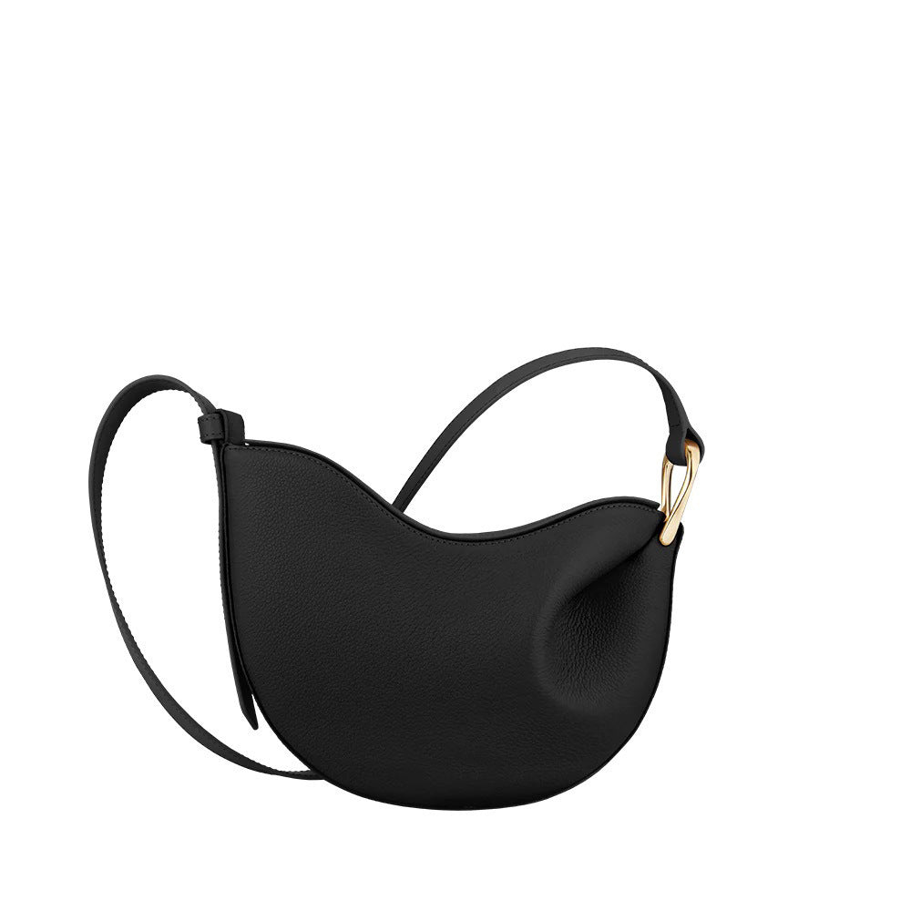 Pea Saddle Genuine Leather Advanced Texture Bags