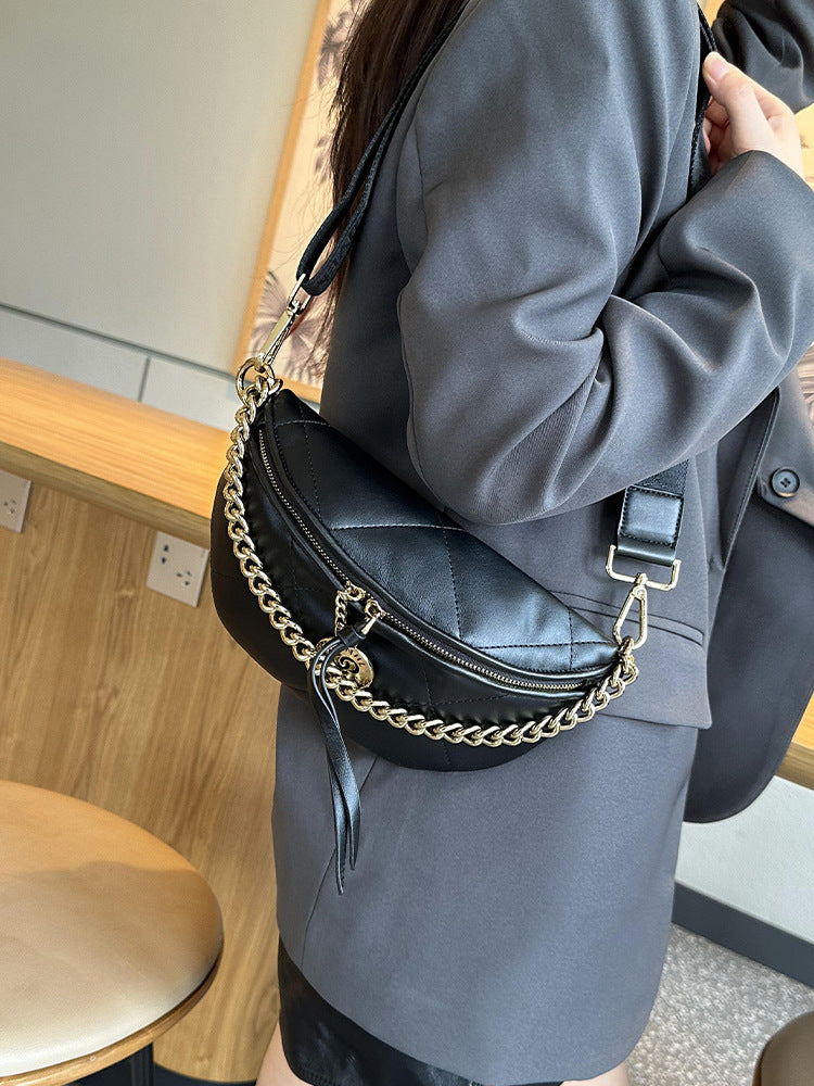 Classic Women's Diamond Chain Fashion High-grade Women's Chest Bag, Fanny Pack