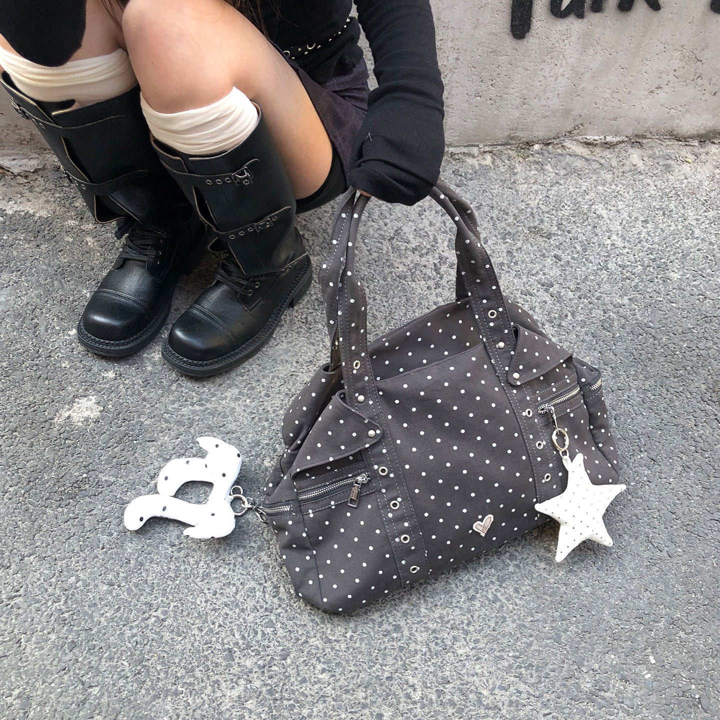 Polka Dot Commuter Love Light Asia Niche Large Women's Shoulder Bag