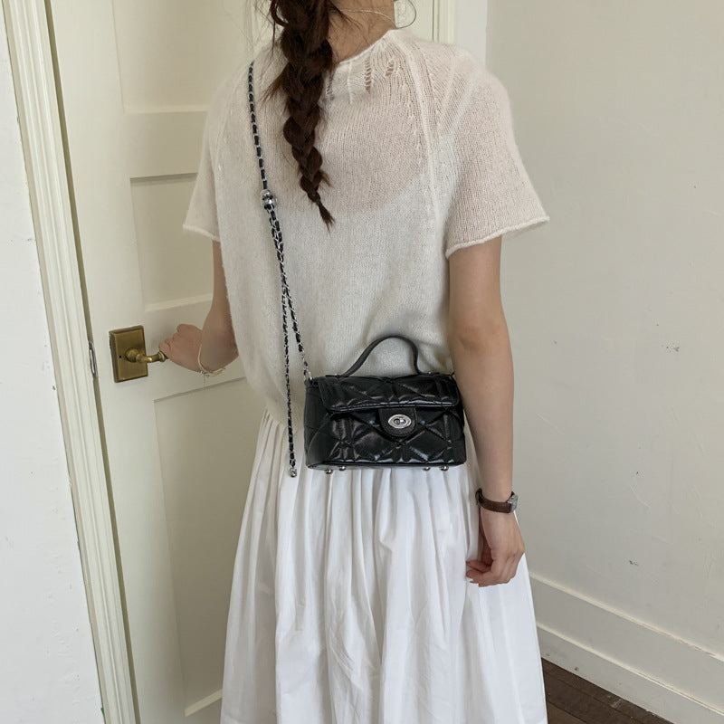 Women's Niche Chain Light Luxury Rhombus Embroidery Small Square Bag