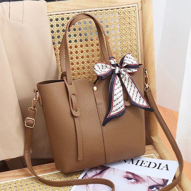 Women's Lychee Pattern Simple High Quality Elegant Handbags