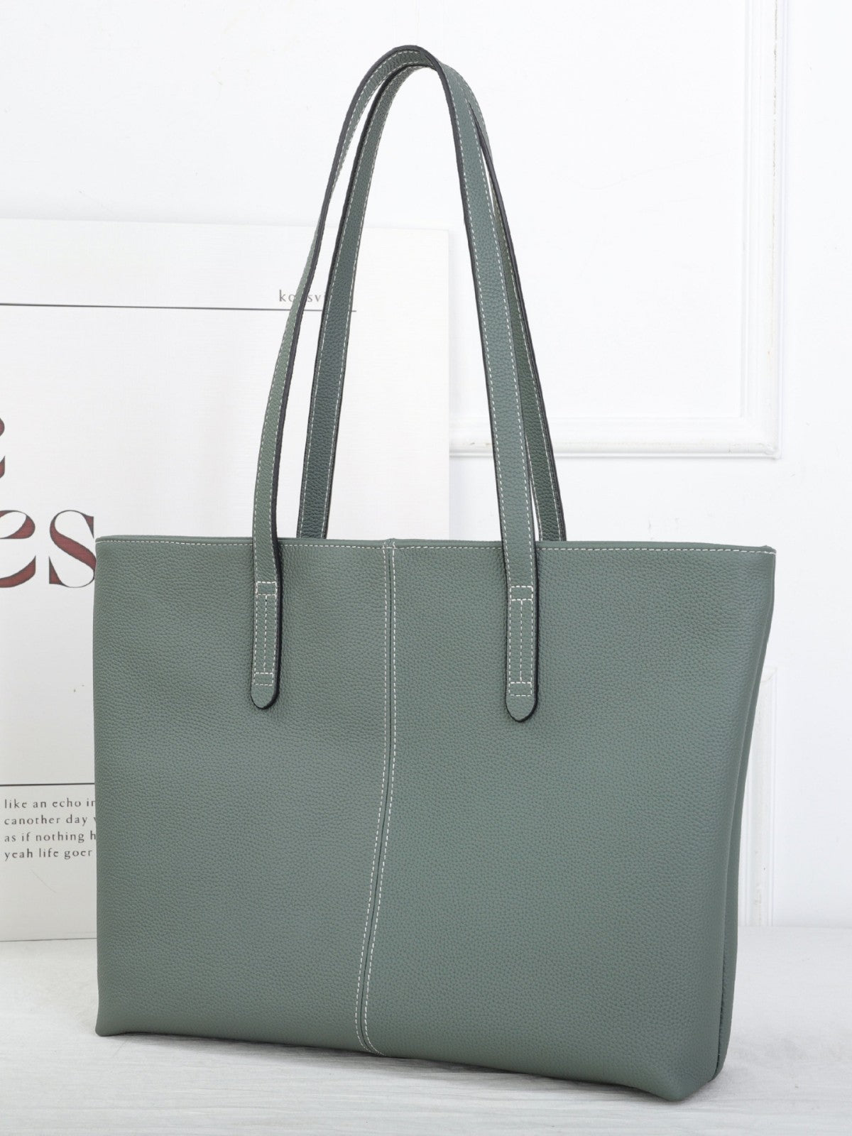 Women's Layer Leather Large Capacity Totes Simple Shopping Computer Women's Shoulder Bag