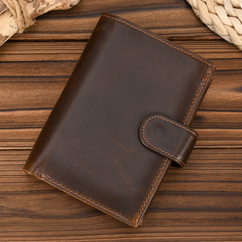 Women's & Men's First Layer Cow Two Fold Three Multi Slots Men's Wallet