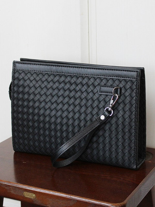 Men's Large Capacity Business Envelope Woven Pattern Men's Clutch