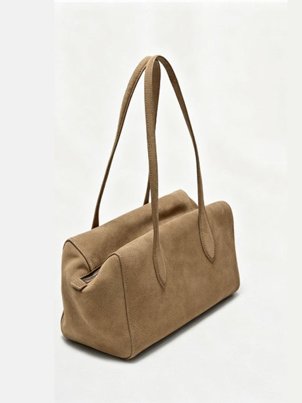 Winter Niche Suede Matte Simple Large Capacity Retro Handbags