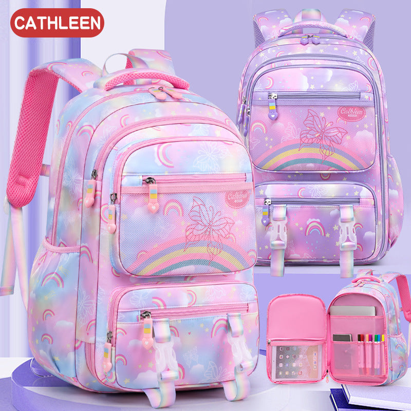 Rainbow Butterfly Sweet Princess Lightweight Upgraded Backpacks