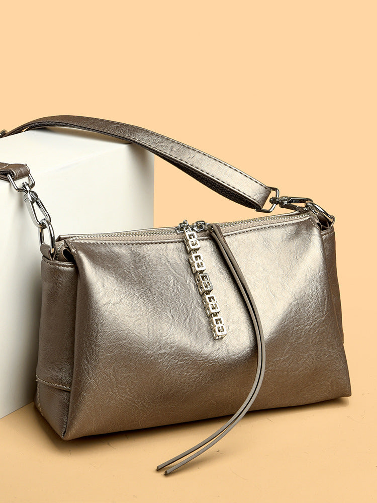 Women's Underarm Soft Leather Hand Large Capacity Women's Messenger Bag