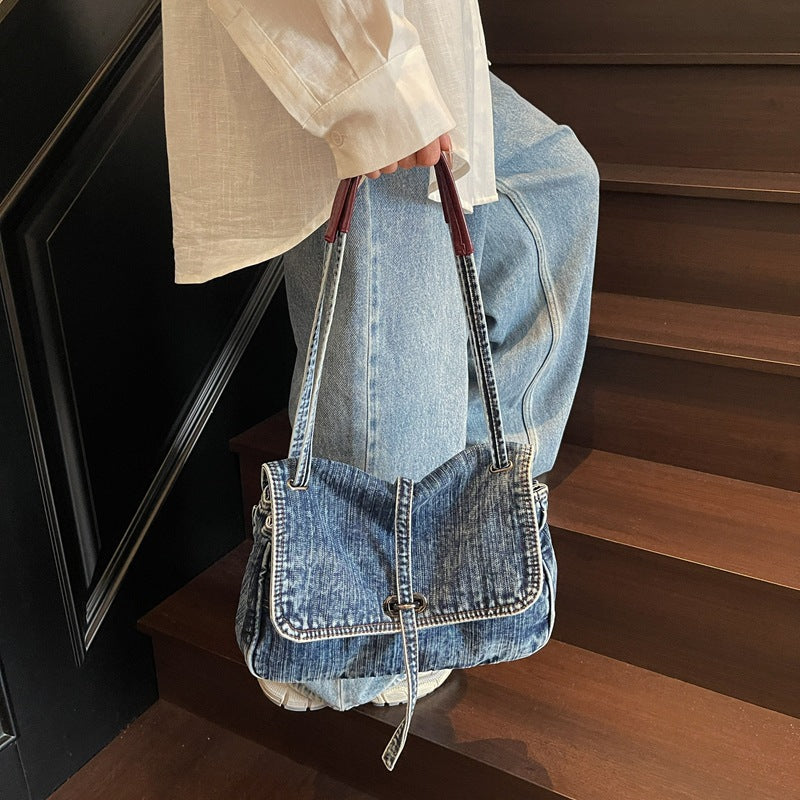 Women's Denim Fashionable High-grade Artistic Style Portable Women's Shoulder Bag